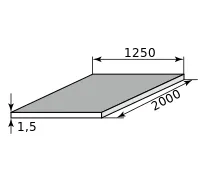 Лист оцинкованный 1.5х1250х2000 Zn120