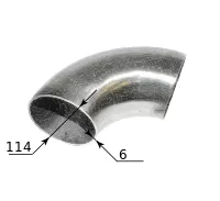 Отводы нержавеющие 90° 114х6 17375-01, марка 12Х18Н10Т