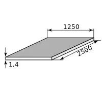 Лист оцинкованный 1.4х1250х2500 Zn120