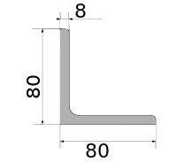 Уголок 80х80х8, длина 12 м, марка Ст3