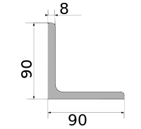 Уголок 90х90х8, длина 12 м, марка Ст09Г2С-15