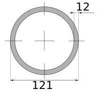 Трубы г/д 121х12, марка Ст20