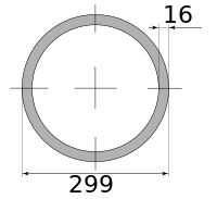 Трубы г/д 299х16, марка Ст20