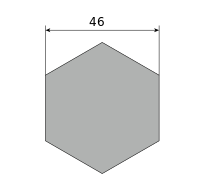 Шестигранник латунный п/тв ПТ АВ 46, длина 3 м, марка ЛС59-1