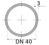 Трубы ВГП оцинкованные 40х3 ДУ, длина 7,8 м, DN 40