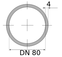 Трубы ВГП 80х4 ДУ, длина 10 м, DN 80