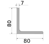 Уголок 80х80х7, длина 12 м, марка Ст3