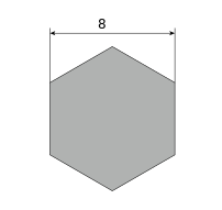 Шестигранник латунный п/тв ПТ 8, длина 3 м, марка Л63