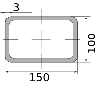Трубы нерж. электросварные ЭСВ прямоугольные 150х100х3 шлиф, длина 6 м, марка AISI 304 (08Х18Н10)