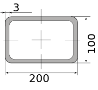 Трубы нерж. электросварные ЭСВ прямоугольные 200х100х3 шлиф, длина 6 м, марка AISI 304 (08Х18Н10)