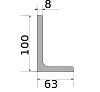 уголок 100х63х8, длина 12 м, марка ст3