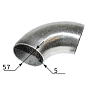отводы нержавеющие 90° 57х5 17375-01, марка 12х18н10т