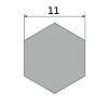 сталь нержавеющая никельсодержащая, шестигранник 11, марка 12х18н10т