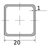 трубы нерж. электросварные эсв квадратные 20х1 шлиф, длина 6 м, марка aisi 430