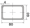 труба профильная электросварная прямоугольная 80х60х4, длина 4 м 4.00