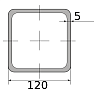 труба профильная электросварная квадратная 120х120х5, длина 3 м